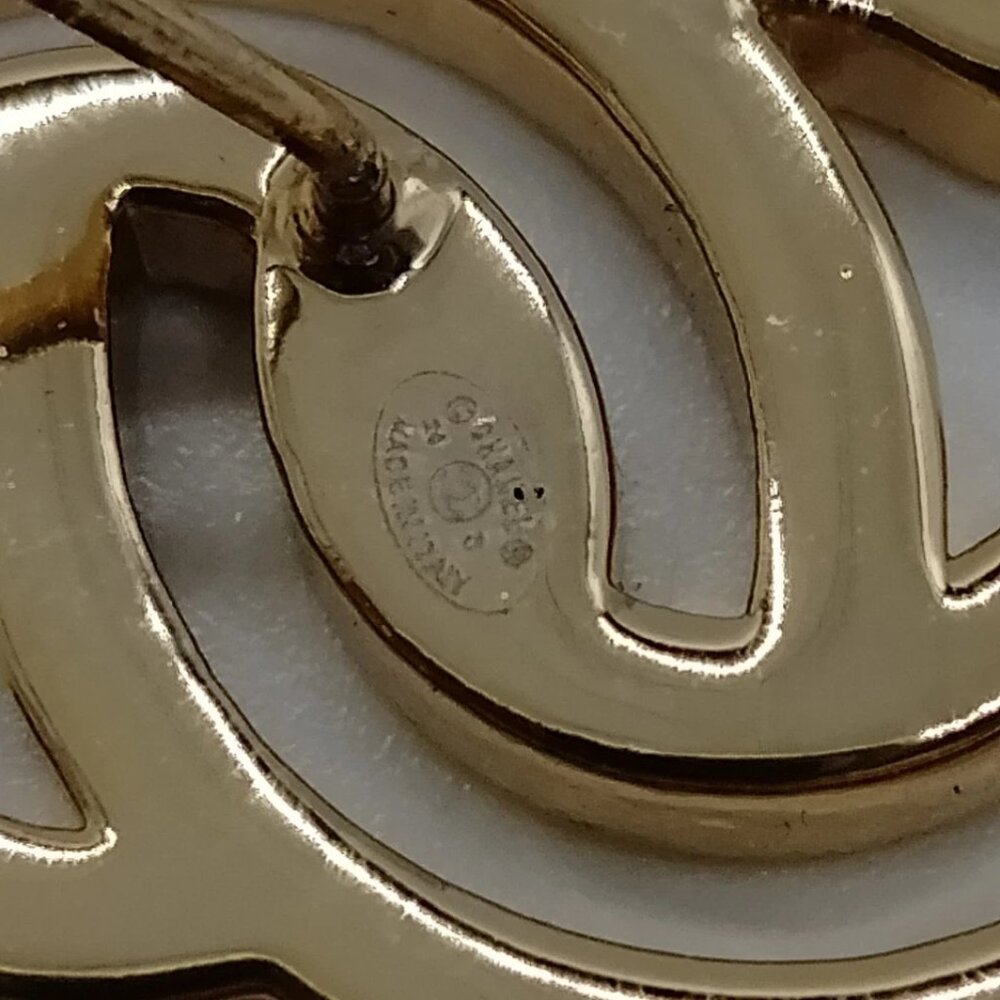 Chanel Pierced Earring Gold Whites 24 S 499-081425 - Picture 7 of 9